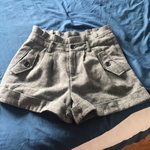 Wool-blend Printed Shorts